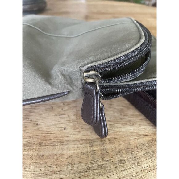 Liz Claiborne Olive Green Crossbody Mini Backpack Double Zip Compartments 9”x7” - Picture 9 of 11